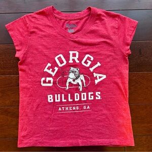 red Champion Georgia Bulldogs tri-blend V-neck t-shirt